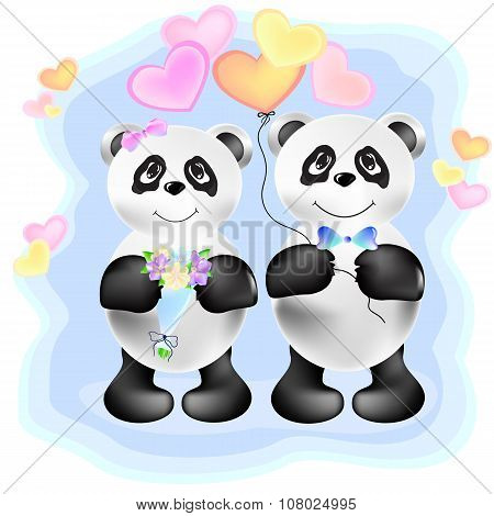 Couple Of Pandas  Illustration