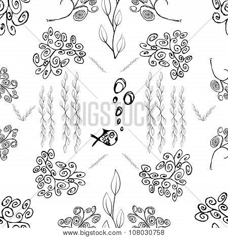 Seamless Pattern On The Marine Theme .