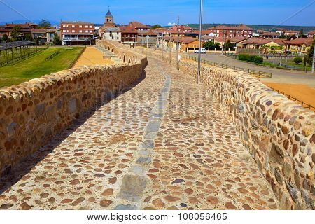Orbigo river bridge Passo Honroso Saint James Way in Castilla Leon Spain