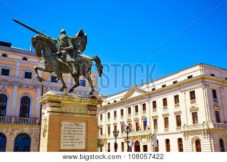 Burgos Cid Campeador statue in Castilla Leon of Spain
