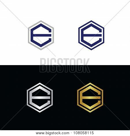 Vector logo with letter E