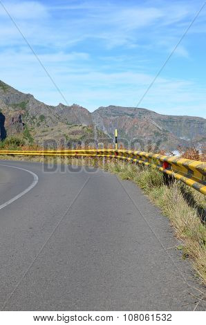 Metal safety crash barrier.