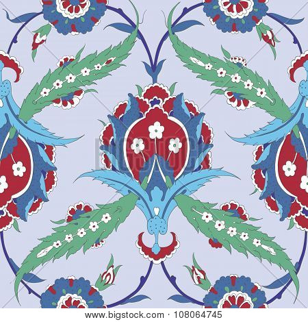 Traditional Arabic  ornament seamless. Floral Ornamental pattern. Iznik .Vector.  Background