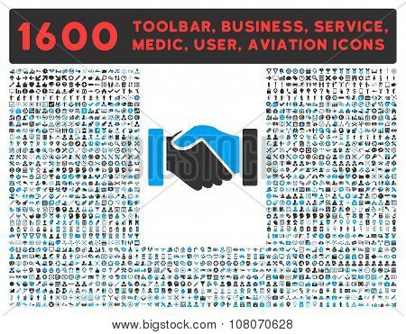 Acquisition Icon With Large Pictogram Collection