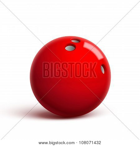 red bowling ball isolated on white
