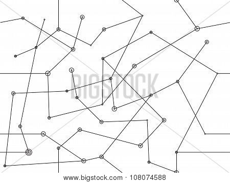 Vector Linear Black Seamless Pattern Abstract Geometric Element