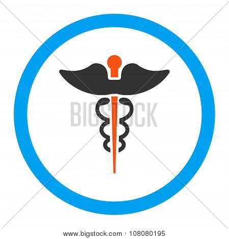 Caduceus Rounded Glyph Icon
