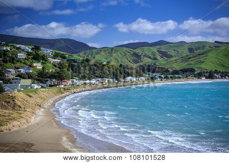 Sea And Green Hills Landscape