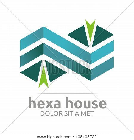Design Hexa House Logo Symbol