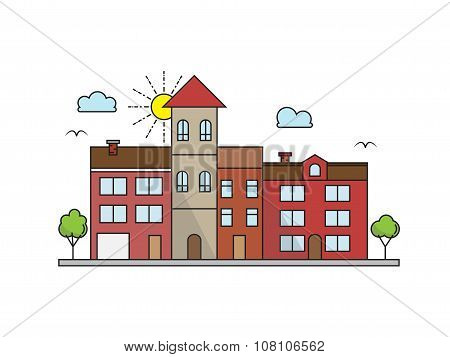 City Landscape Linear house Buildings