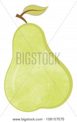 Bio Pear Flat Food watercolor fruit