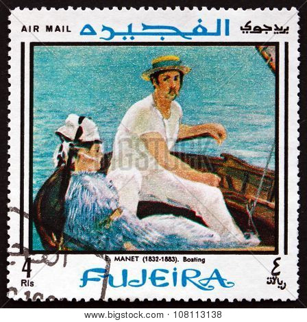 Postage Stamp Fujeira 1968 In The Boat, By Manet