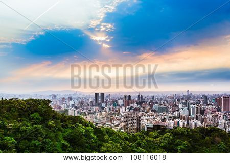 Taipei Outskirts View at Evening