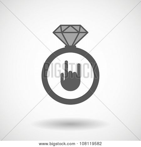 Isolated Vector Ring Icon With A Rocking Hand