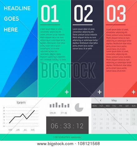 Three steps vector illustration.