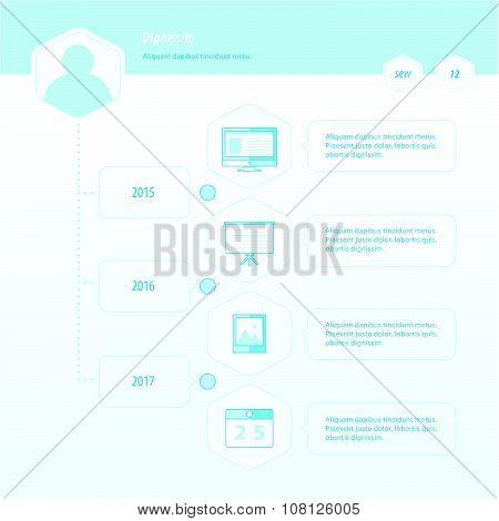 Timeline Infographic Design Bule Color