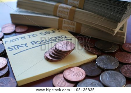 Pennies close up stock photo high quality