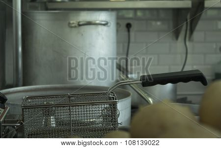 Fryer Food In Kitchen