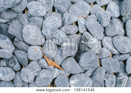 Smooth rocks placed on the garden's ground