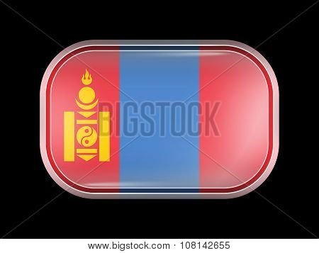 Flag Of Mongolia. Rectangular Shape With Rounded Corners