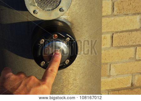 pedestrian button sunlight hand walker