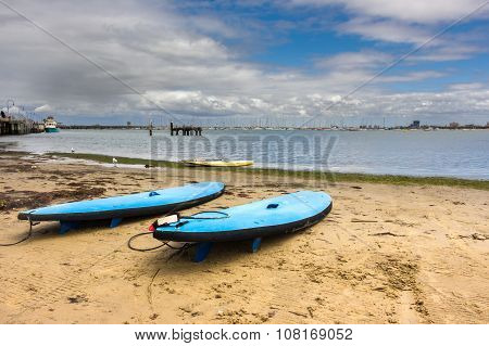Surfboards On The Beach
