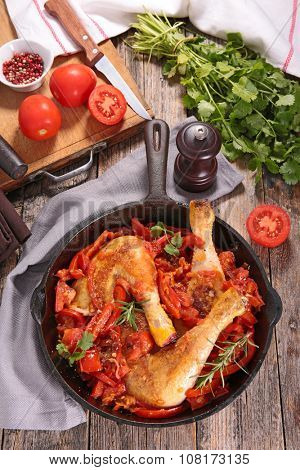 pepper and tomato chicken stew