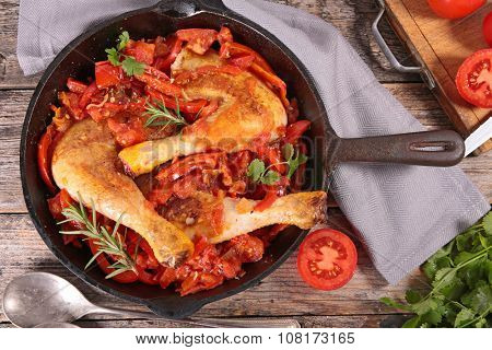 pepper and tomato chicken stew