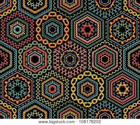 Embroidery Seamless Pattern.