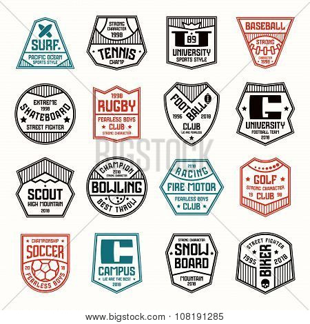 Set Of Sports Badges