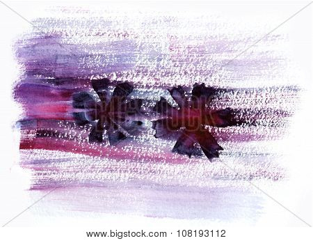 Watercolor violet flower background