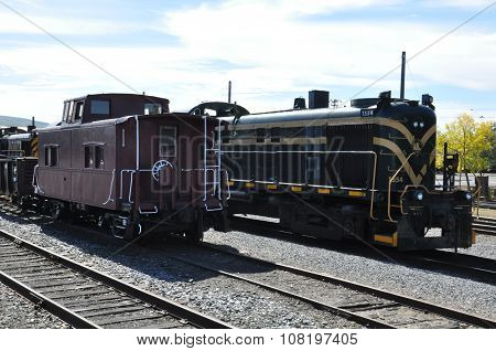 SCRANTON, PA - SEP 26: Trains at the Steamtown National Historic Site in Scranton, PA, as seen on Sep 26, 2015. The site also features several original outbuildings dated between 1899 and 1902.