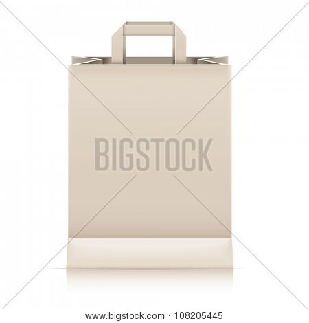 detailed illustration of a blank paperbag template, eps10 vector