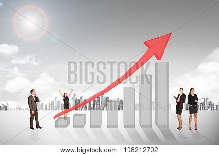 Buisnesspeople with growth graph