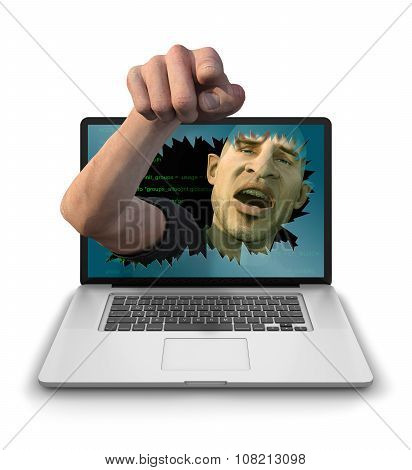 Internet Troll Pointing Angrily