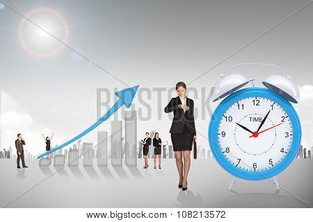 Buisnesswoman looking at her watch