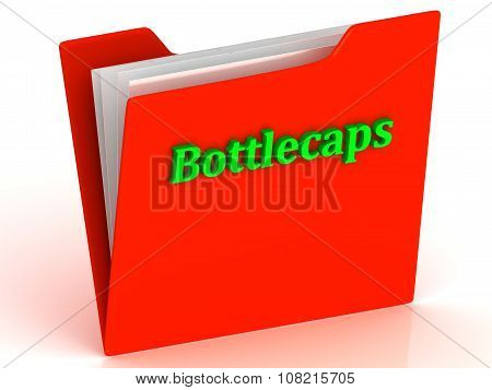 Bottlecaps- Bright Green Letters On A Gold Folder