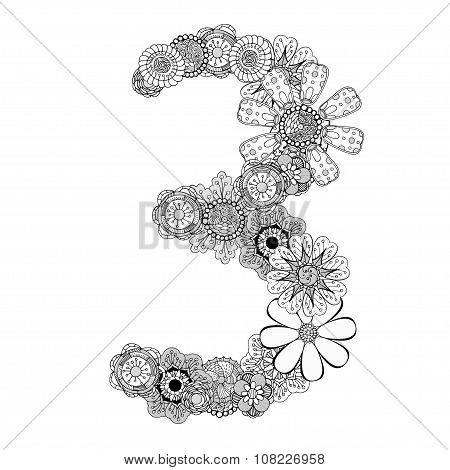 Decorative Number Three