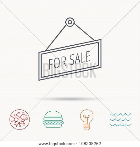 For sale icon. Advertising banner tag sign.