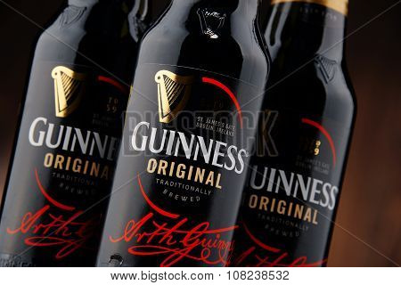 Three Bottles Of Guinness Beer
