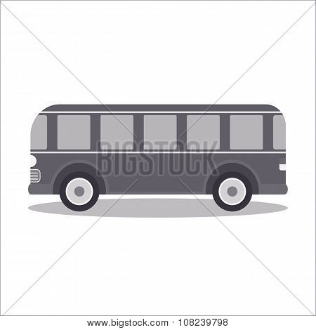 Retro city bus on a white background