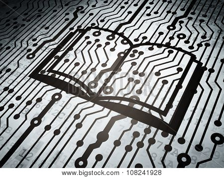 Science concept: circuit board with Book