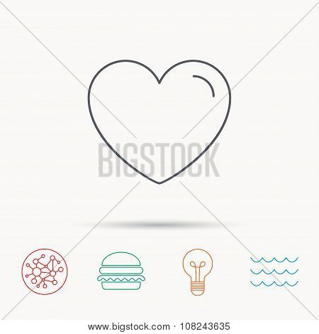 Love heart icon. Life sign.