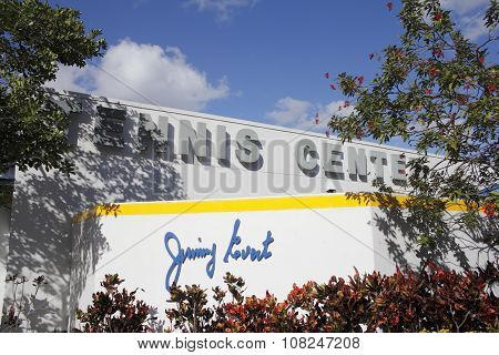 Jimmy Evert Tennis Center Building Sign