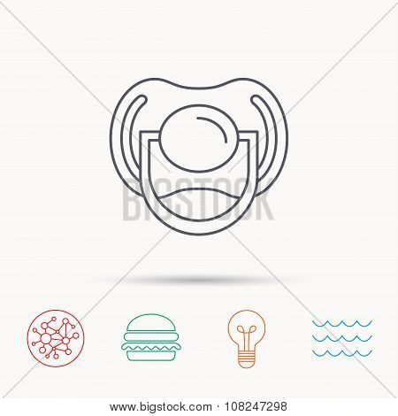 Pacifier icon. Nipple or dummy sign.