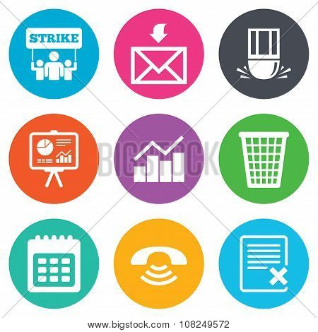 Office, documents and business icons.
