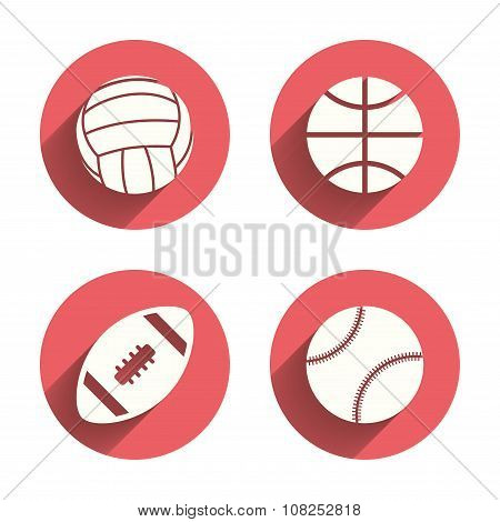 Sport balls. Volleyball, Basketball, Baseball.