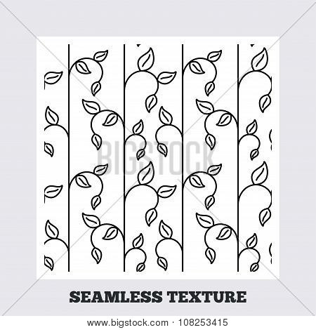 Sprout leaf lines seamless pattern.