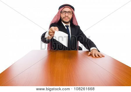 Arab businessman isolated on white