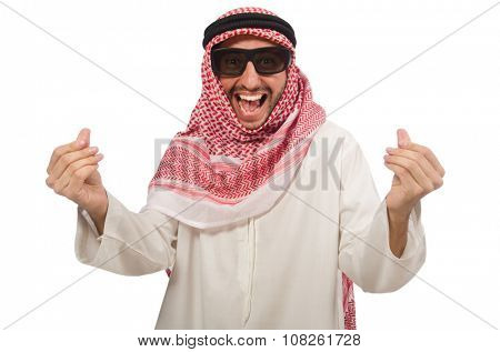Arab businessman isolated on white